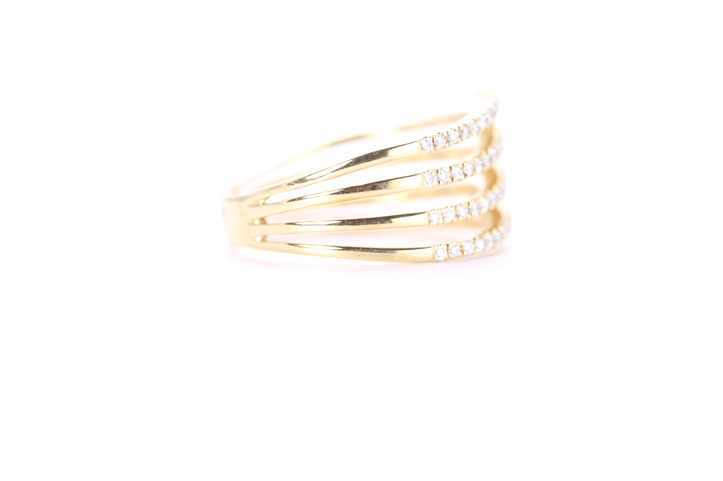 Contemporary Diamond Ring Yellow Gold