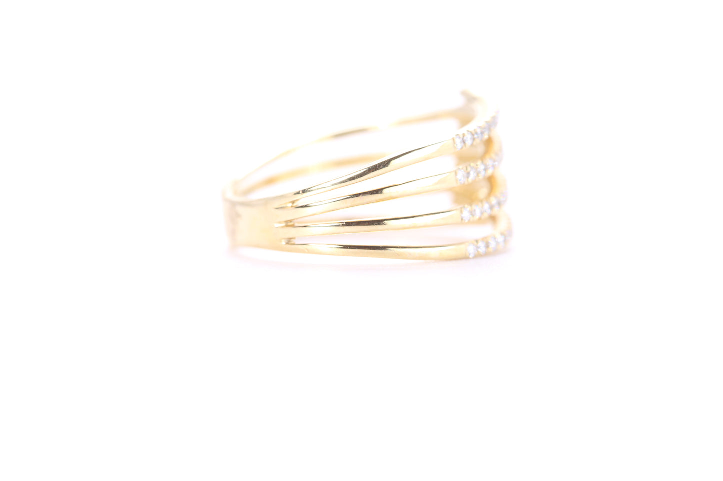 Contemporary Diamond Ring Yellow Gold