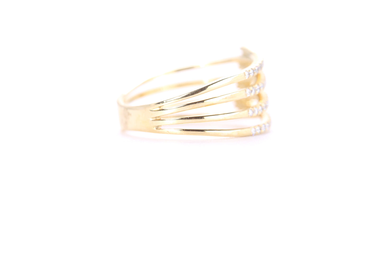 Contemporary Diamond Ring Yellow Gold