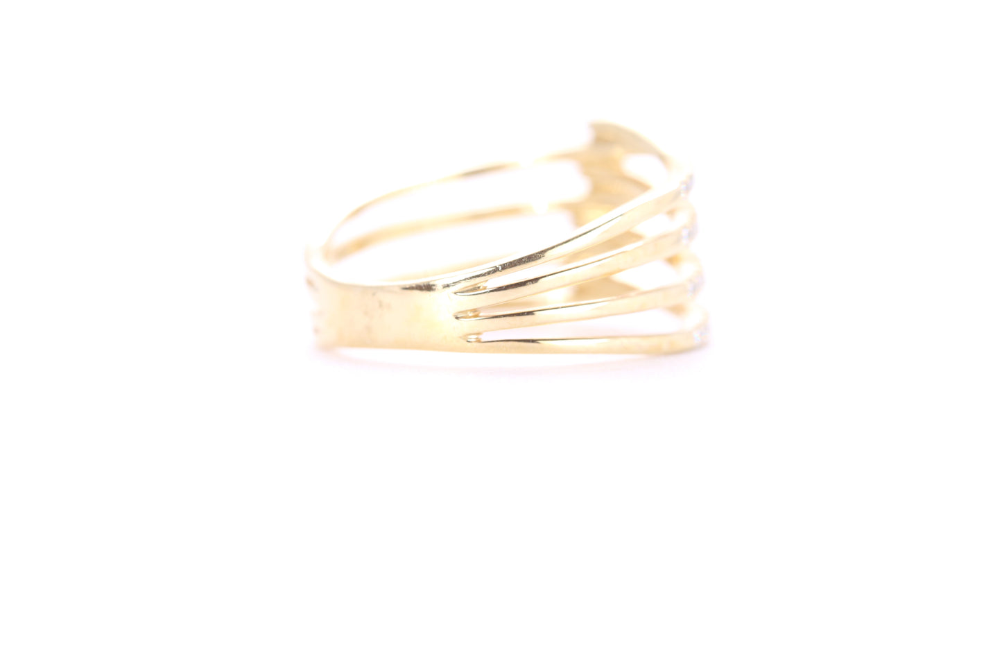 Contemporary Diamond Ring Yellow Gold