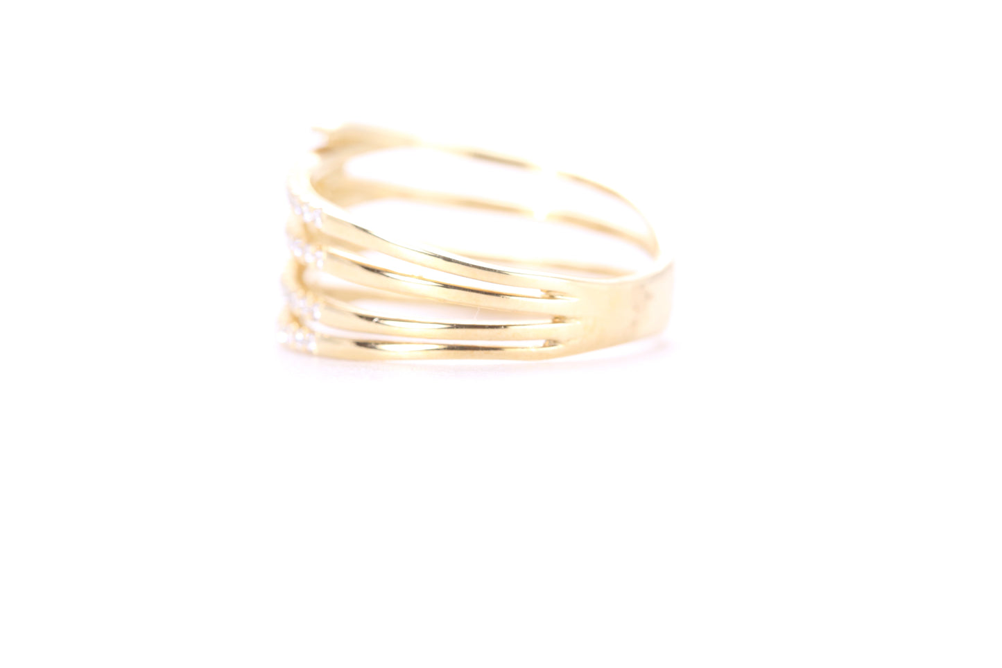 Contemporary Diamond Ring Yellow Gold