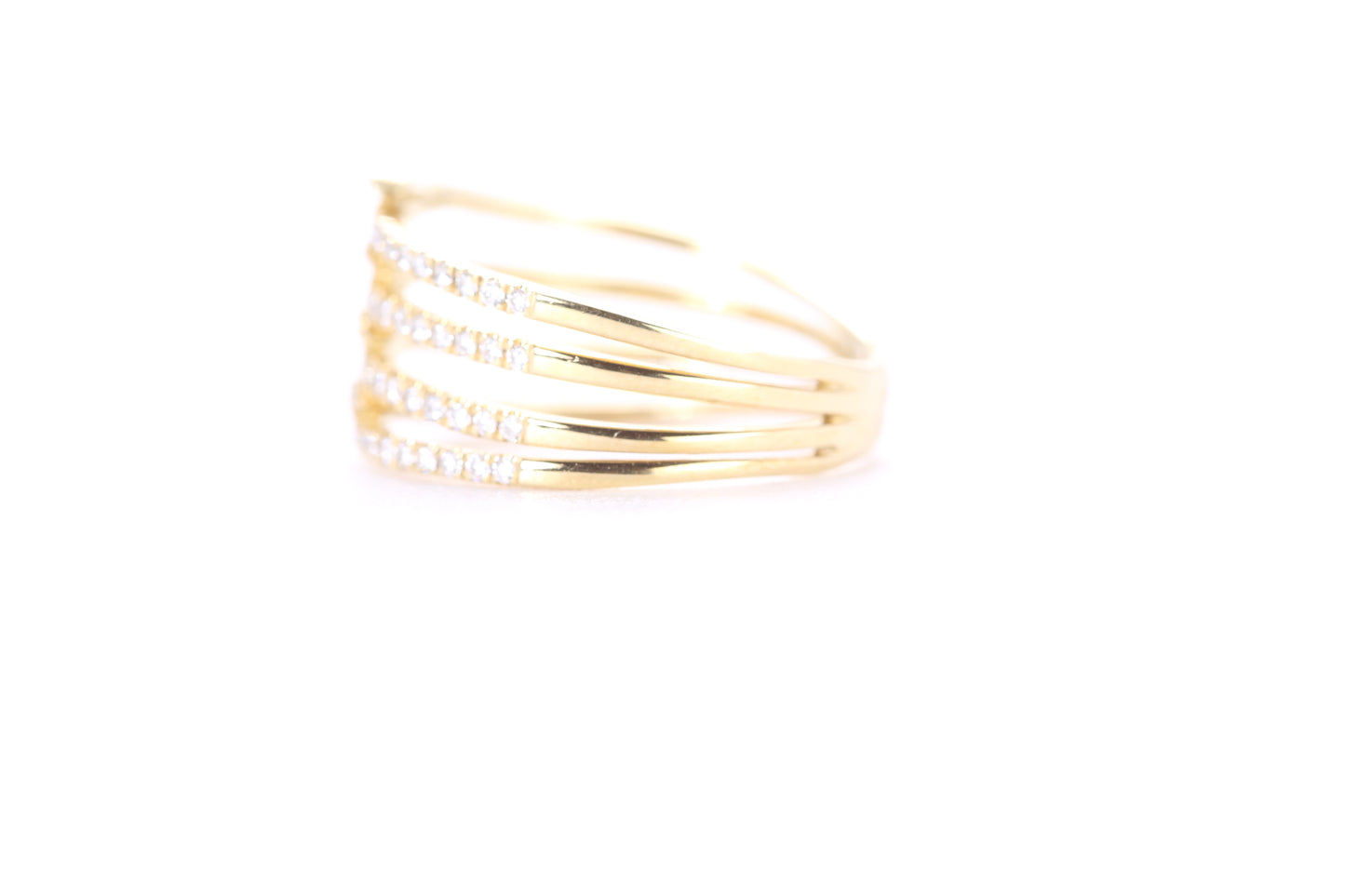 Contemporary Diamond Ring Yellow Gold