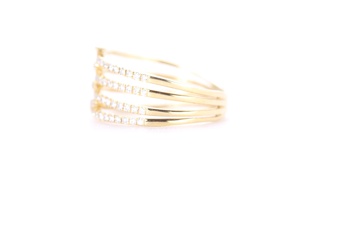 Contemporary Diamond Ring Yellow Gold
