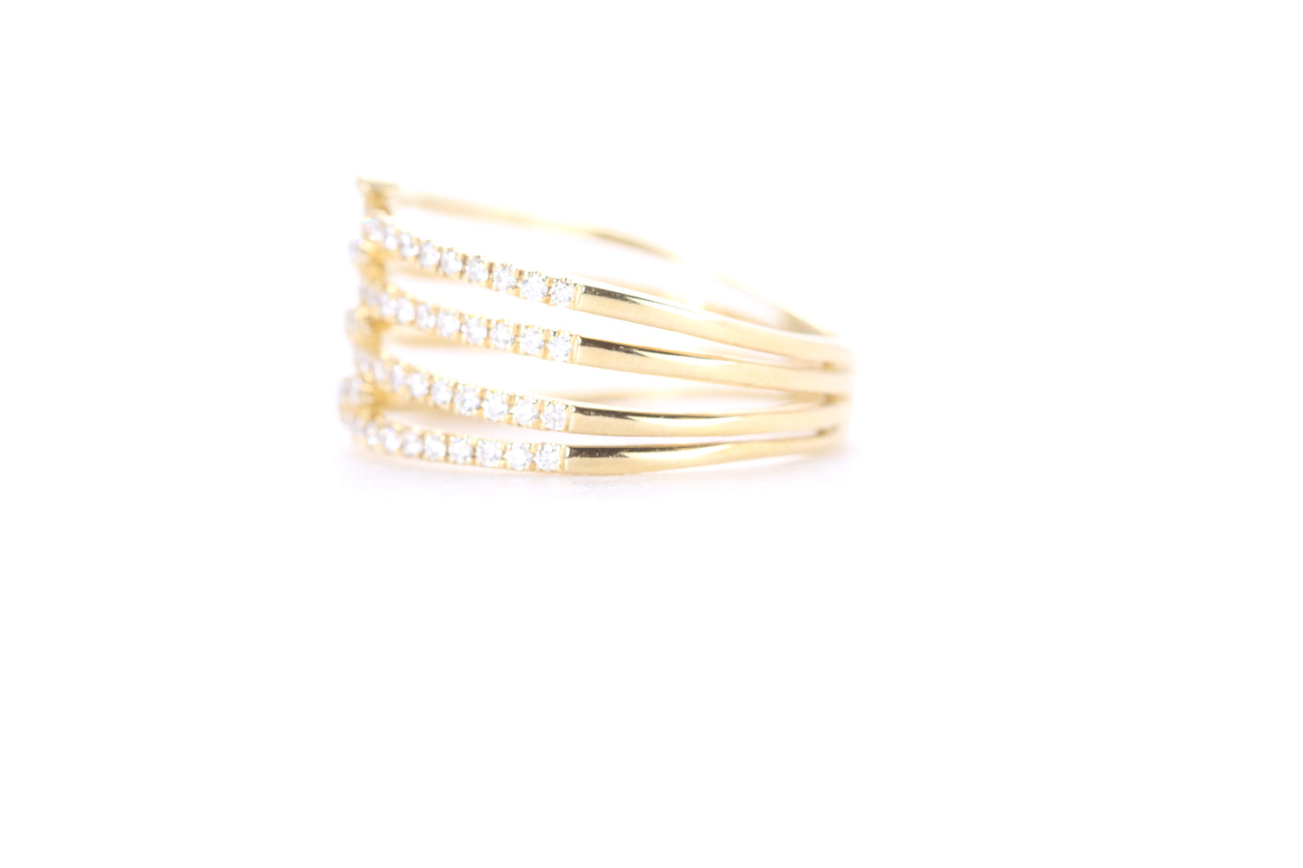 Contemporary Diamond Ring Yellow Gold