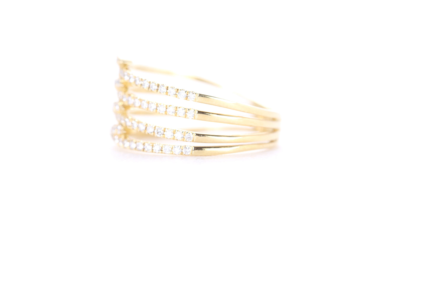 Contemporary Diamond Ring Yellow Gold