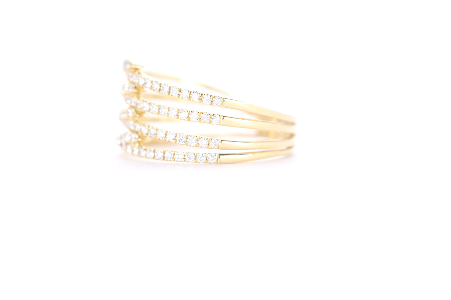 Contemporary Diamond Ring Yellow Gold