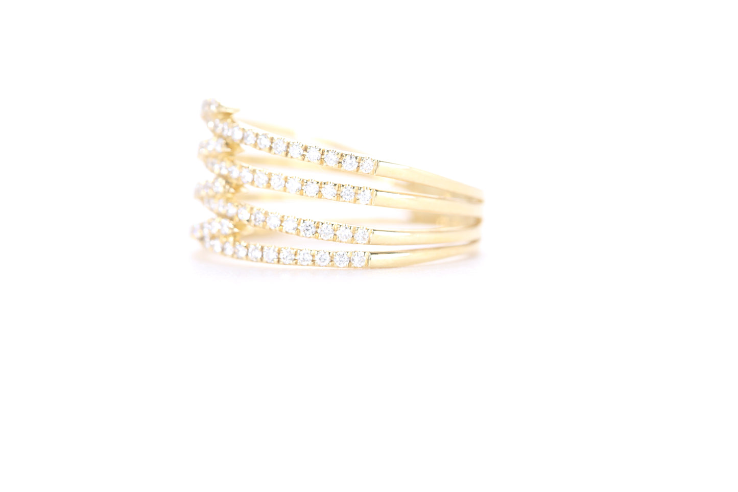 Contemporary Diamond Ring Yellow Gold