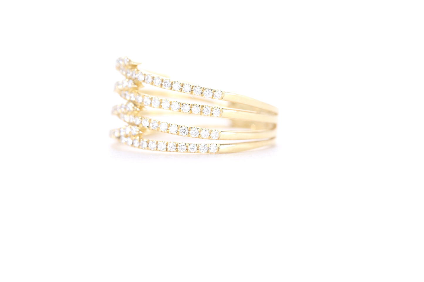 Contemporary Diamond Ring Yellow Gold
