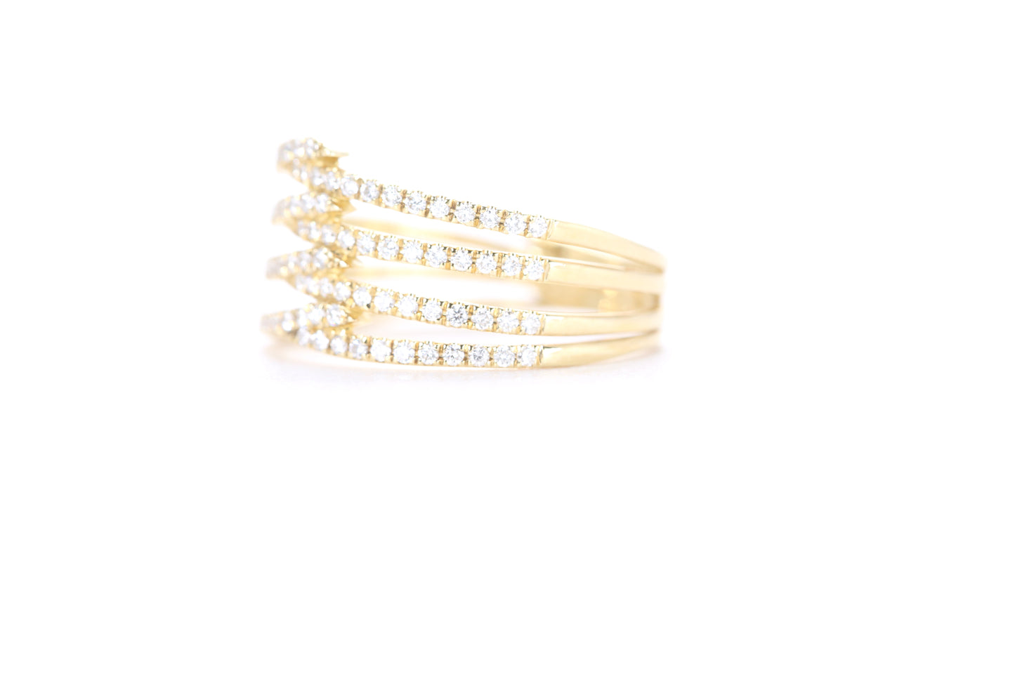 Contemporary Diamond Ring Yellow Gold