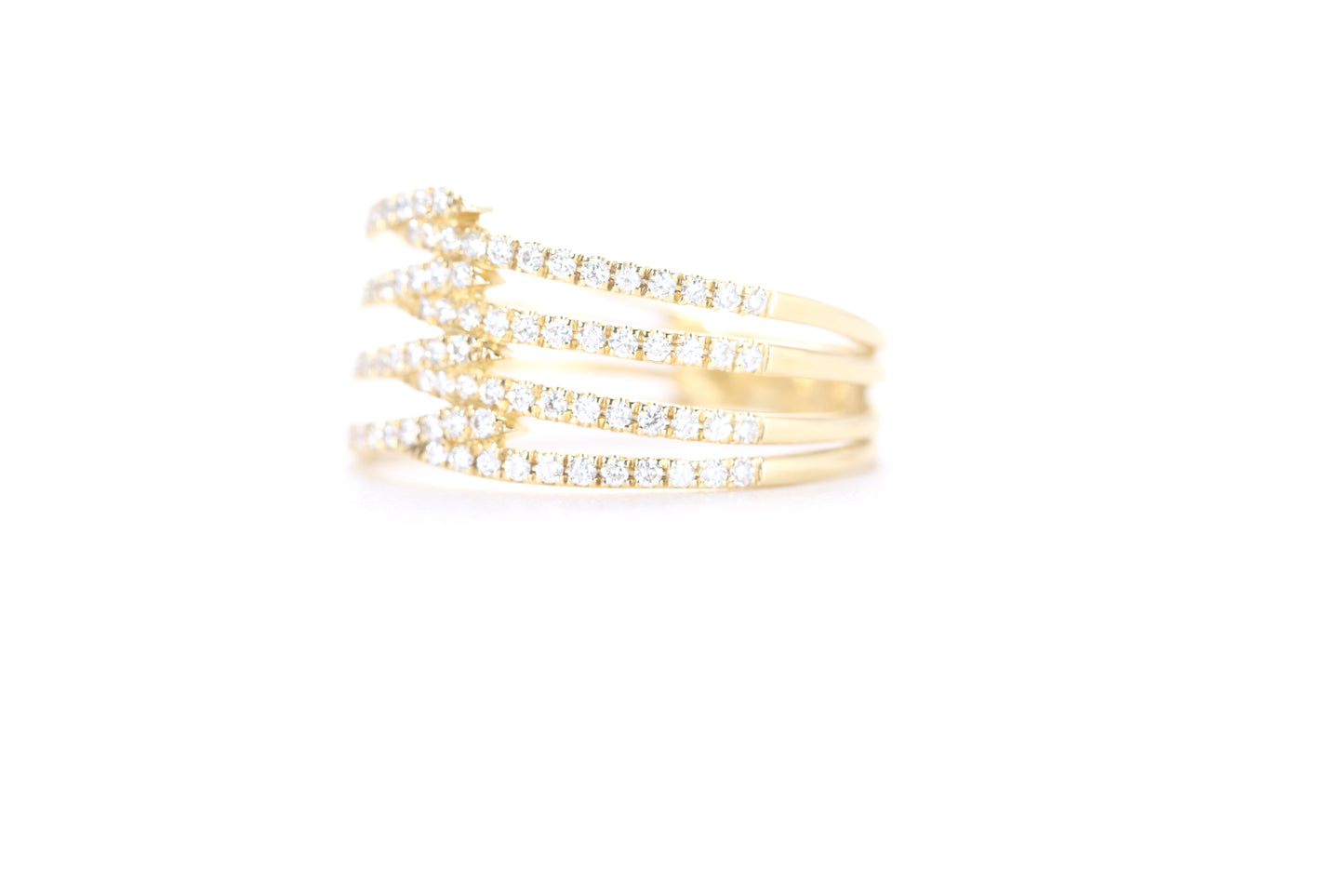 Contemporary Diamond Ring Yellow Gold