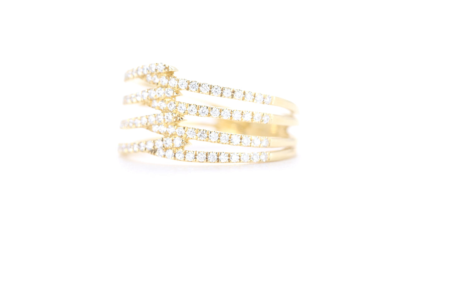 Contemporary Diamond Ring Yellow Gold