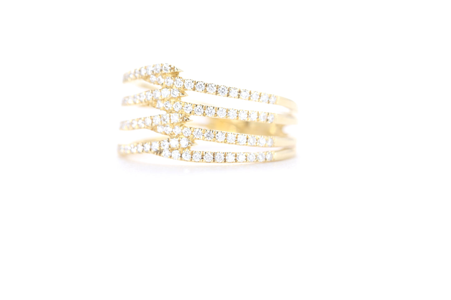 Contemporary Diamond Ring Yellow Gold