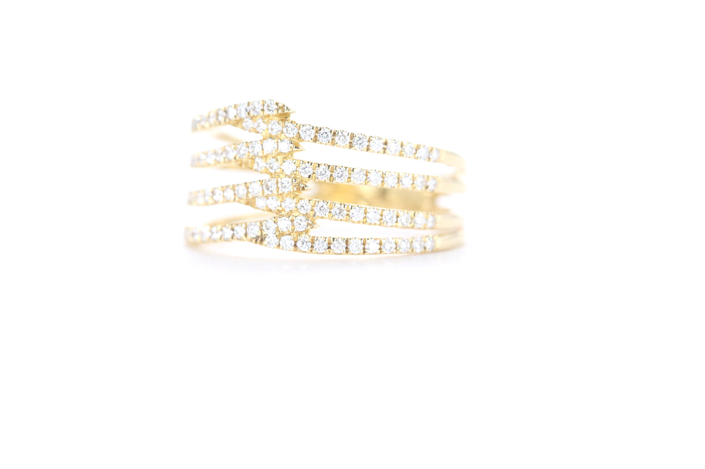 Contemporary Diamond Ring Yellow Gold