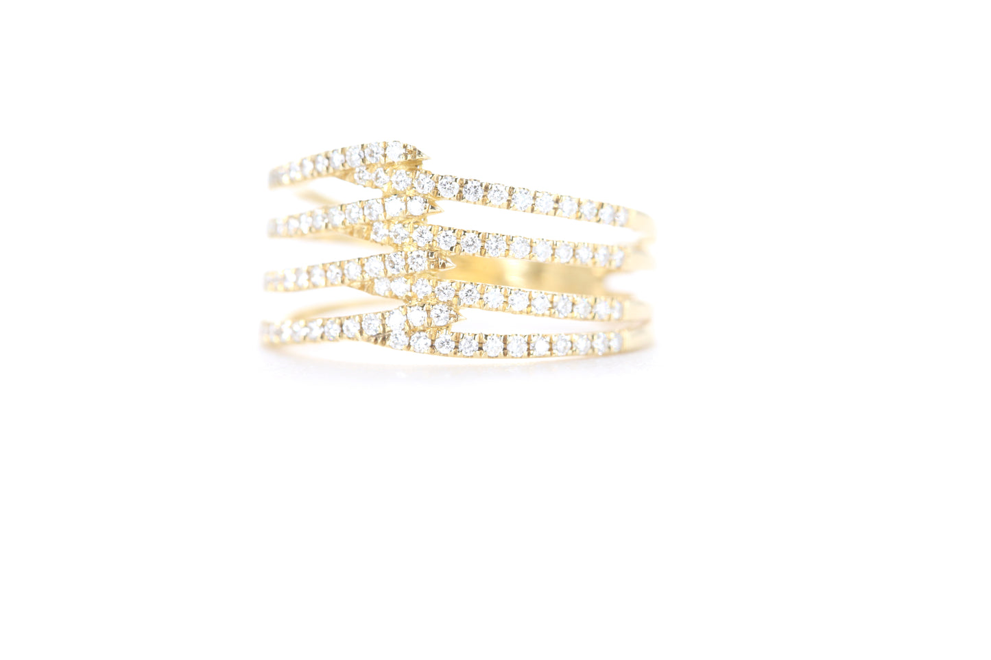 Contemporary Diamond Ring Yellow Gold