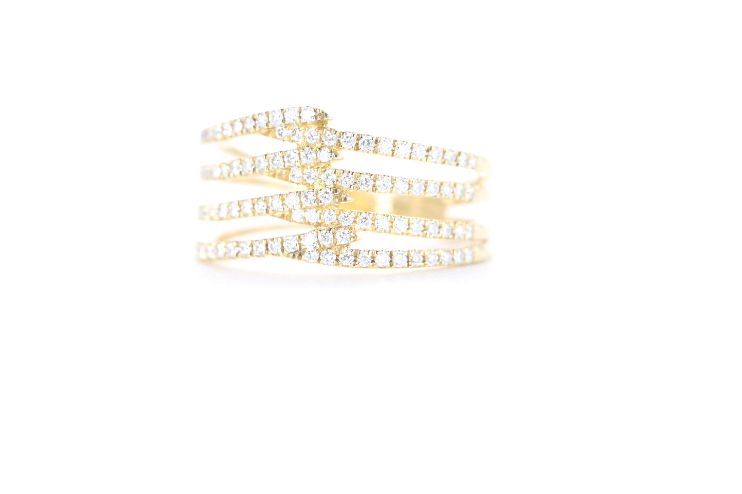 Contemporary Diamond Ring Yellow Gold