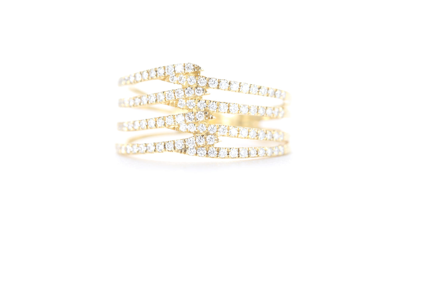 Contemporary Diamond Ring Yellow Gold