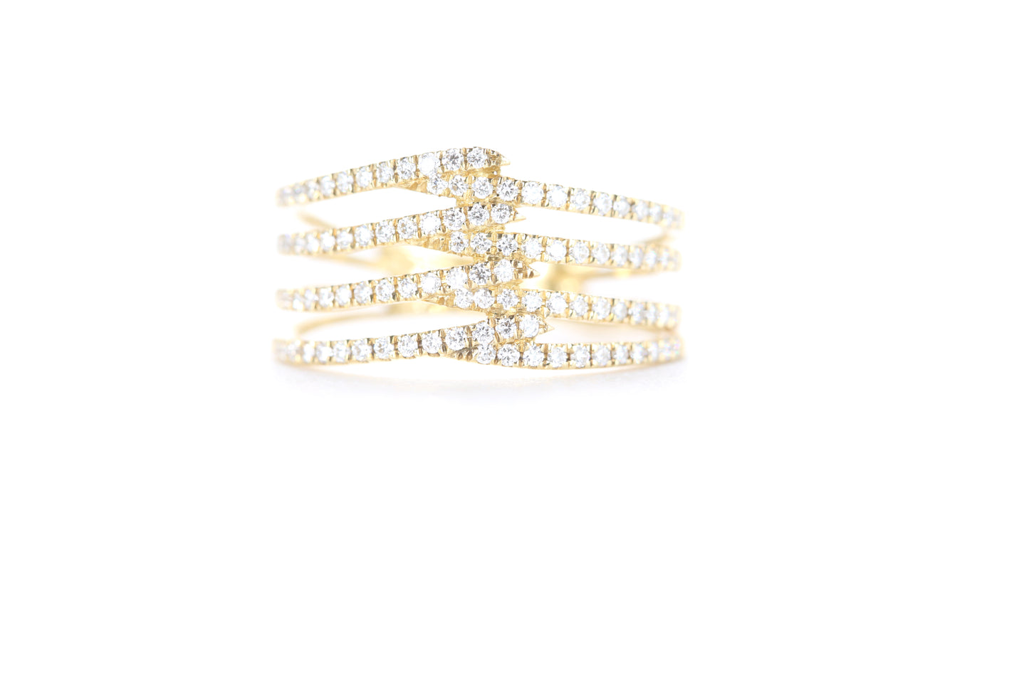 Contemporary Diamond Ring Yellow Gold