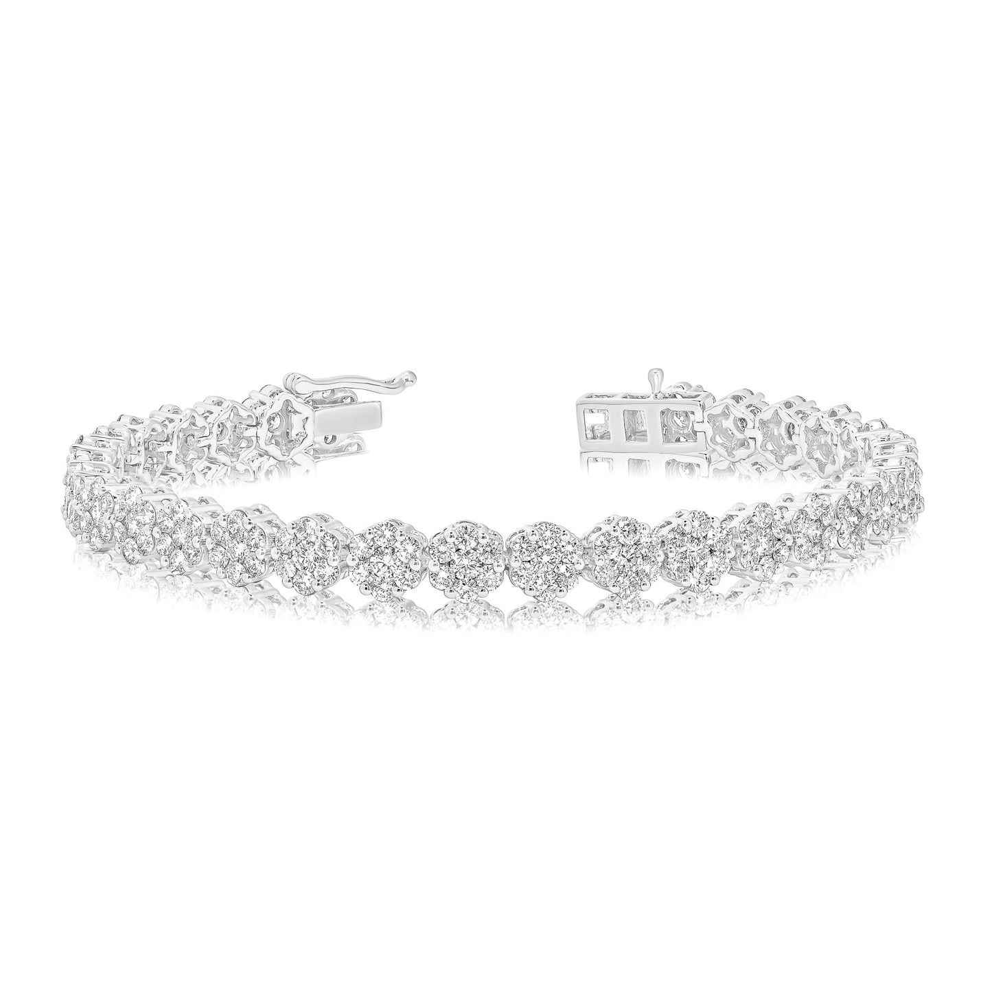 FLOWER CLUSTER LARGE TENNIS BRACELET