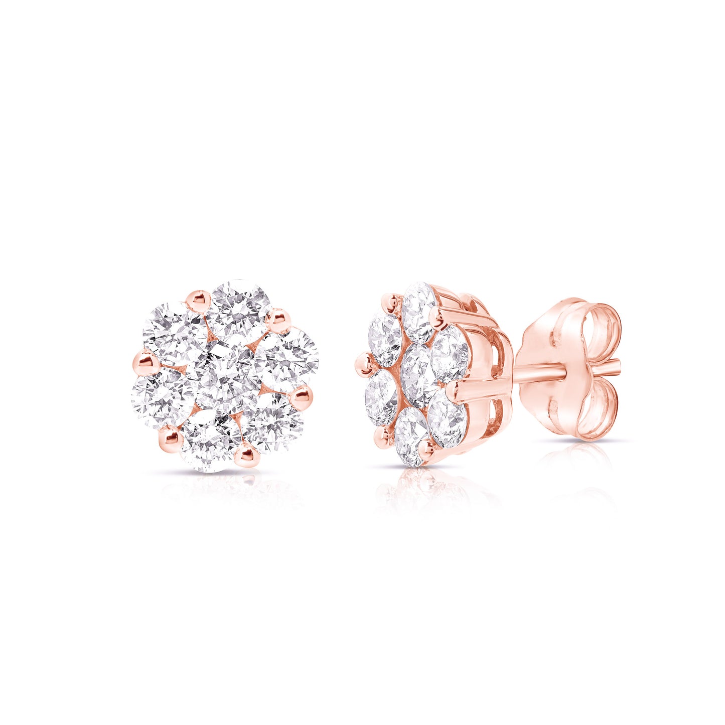 FLOWER CLUSTER 1.00 TCW STUD EARRING
