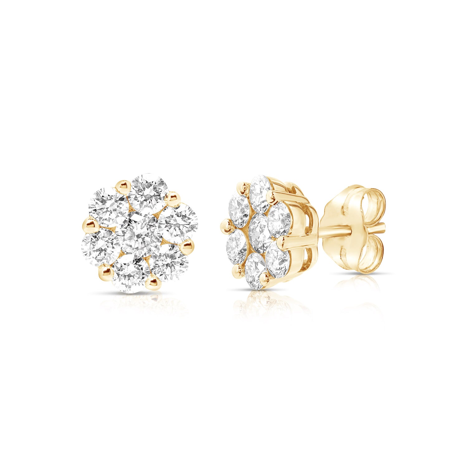 FLOWER CLUSTER 1.00 TCW STUD EARRING
