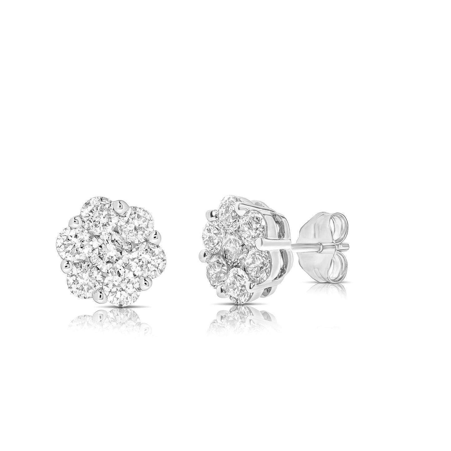 FLOWER CLUSTER 1.50 TCW STUD EARRING