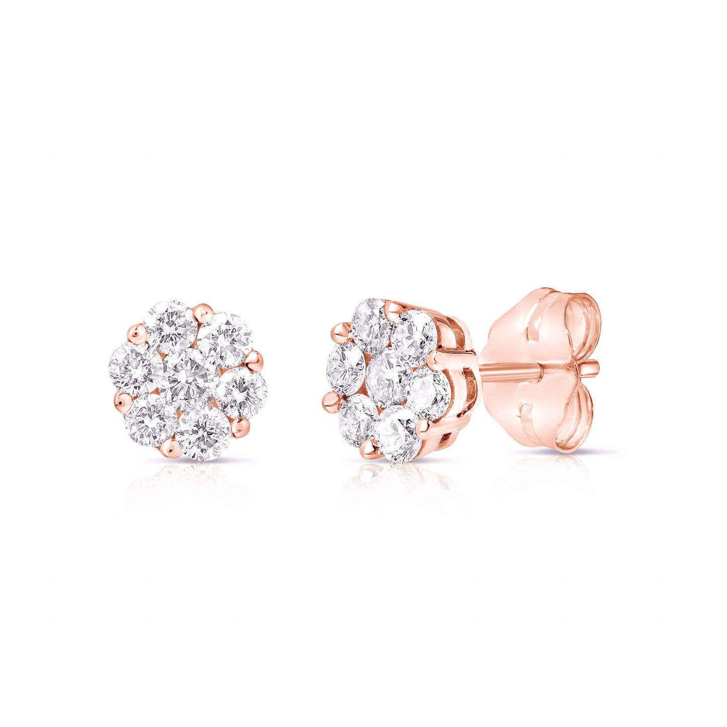 FLOWER CLUSTER .50 TCW STUD EARRING