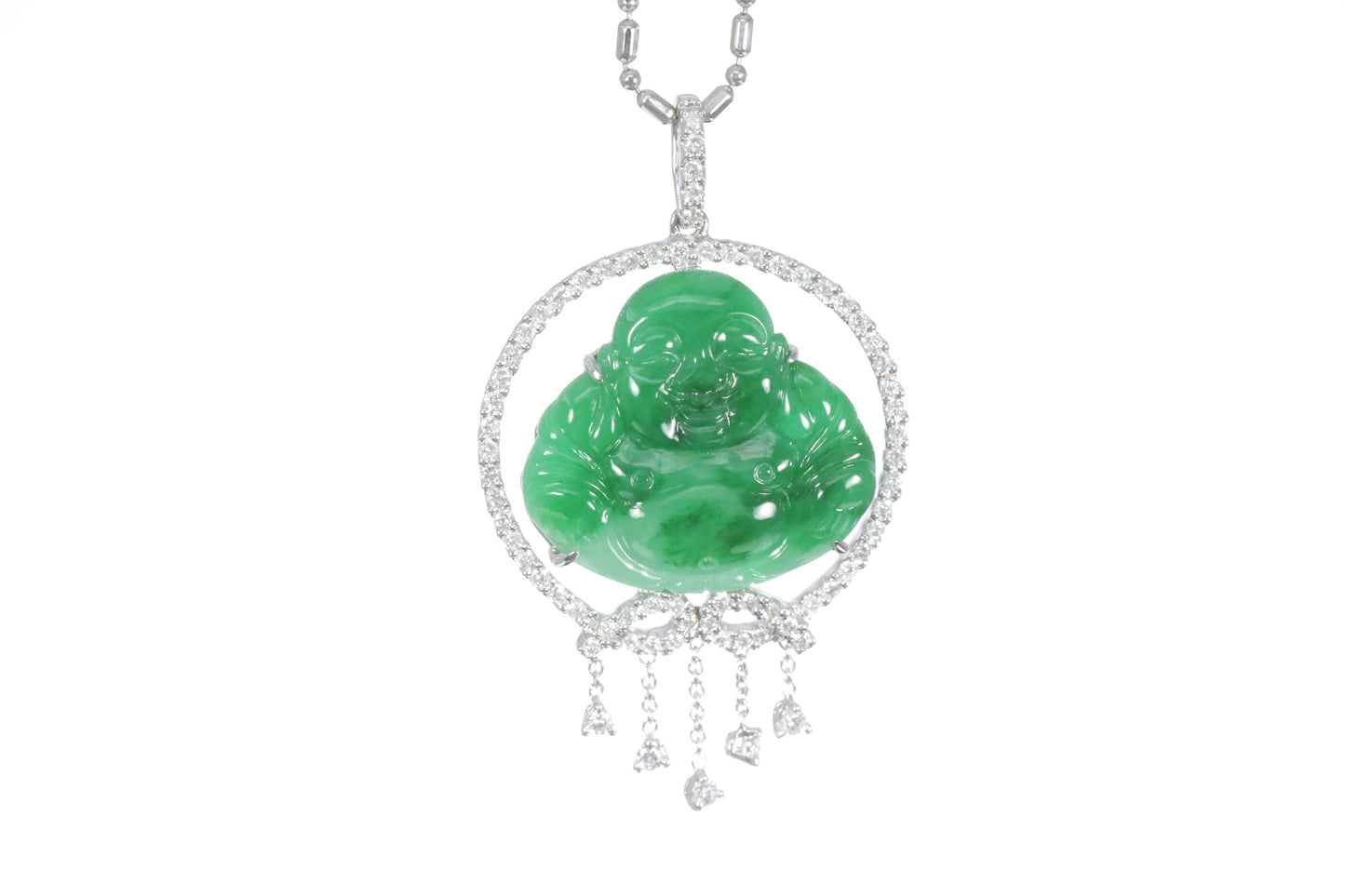 Jadeite Buddha with a Diamond Halo