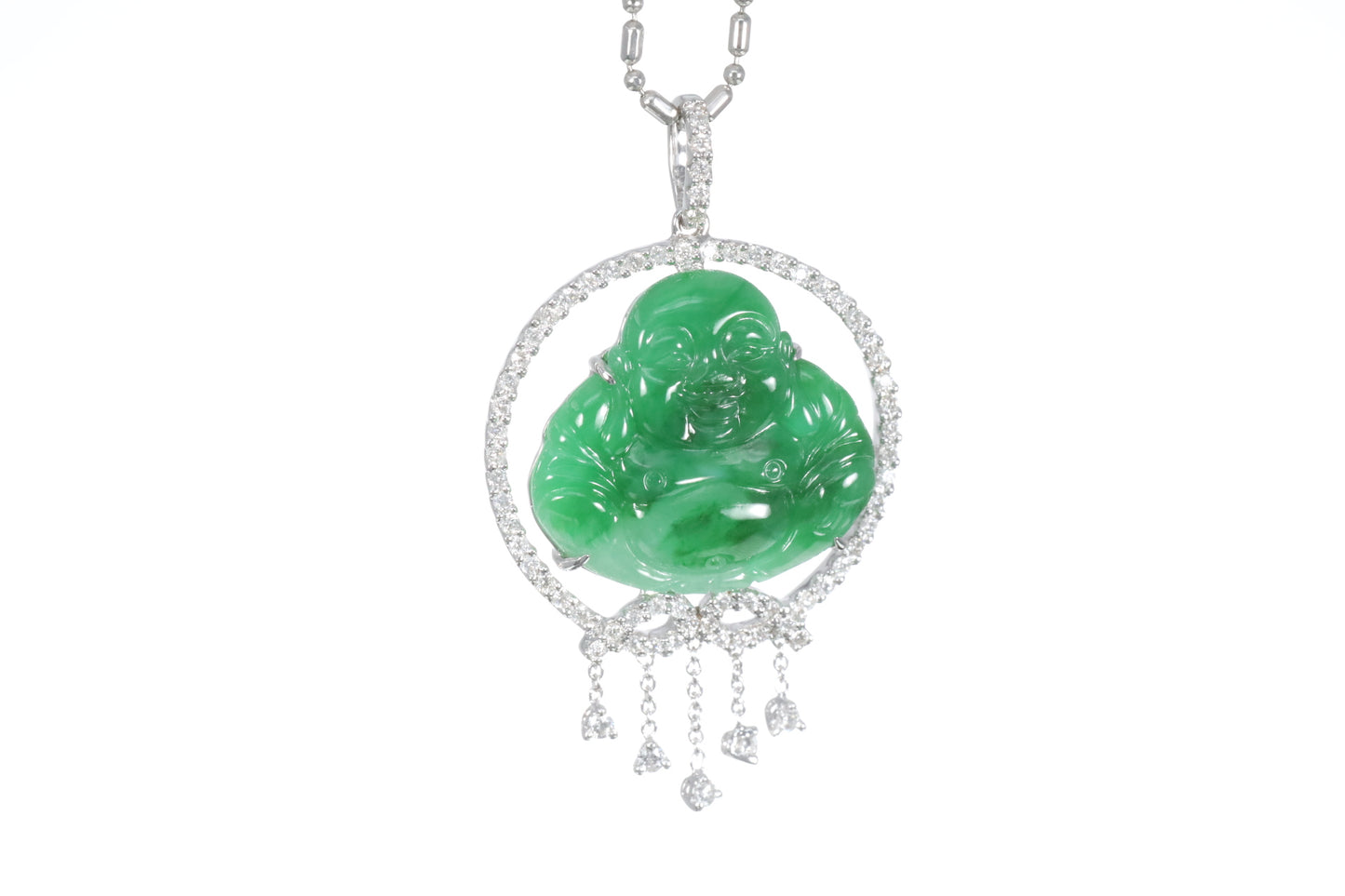 Jadeite Buddha with a Diamond Halo