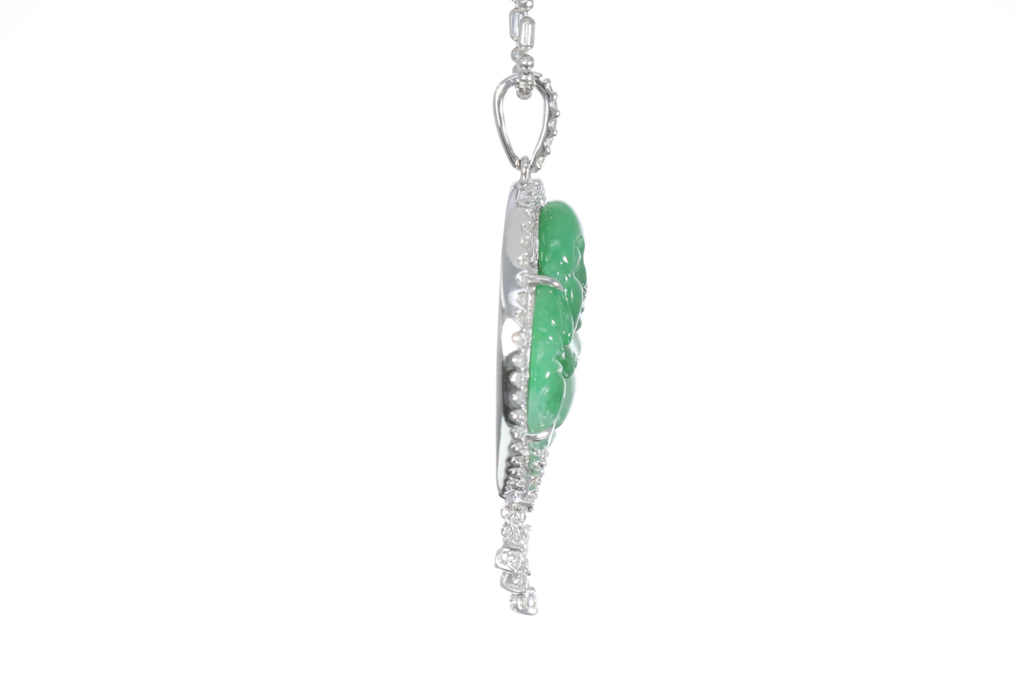 Jadeite Buddha with a Diamond Halo