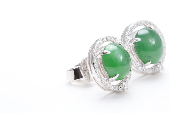 Jadeite Diamond Earrings