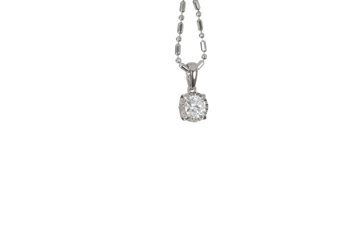 Solitaire Diamond Pendant with Diamond Cut Bezel