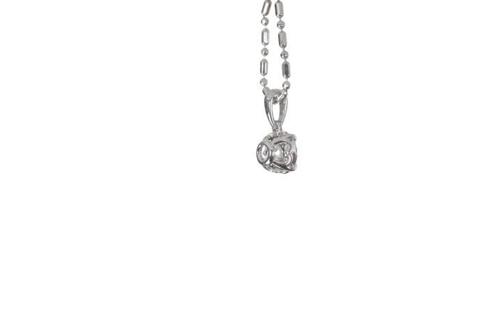 Solitaire Diamond Pendant with Diamond Cut Bezel