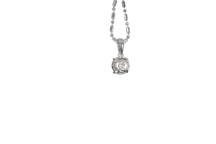 Solitaire Diamond Pendant with Diamond Cut Bezel
