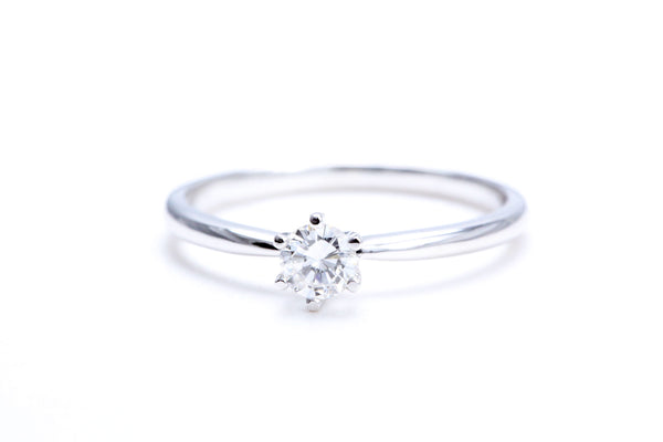 1/4 Carat Solitaire Engagement Ring 18K White Gold