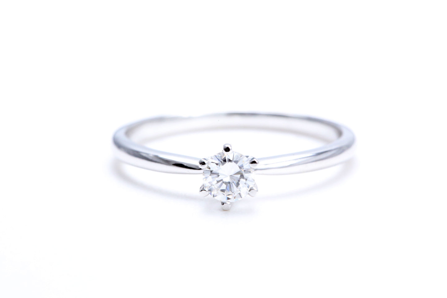 1/4 Carat Solitaire Engagement Ring 18K White Gold