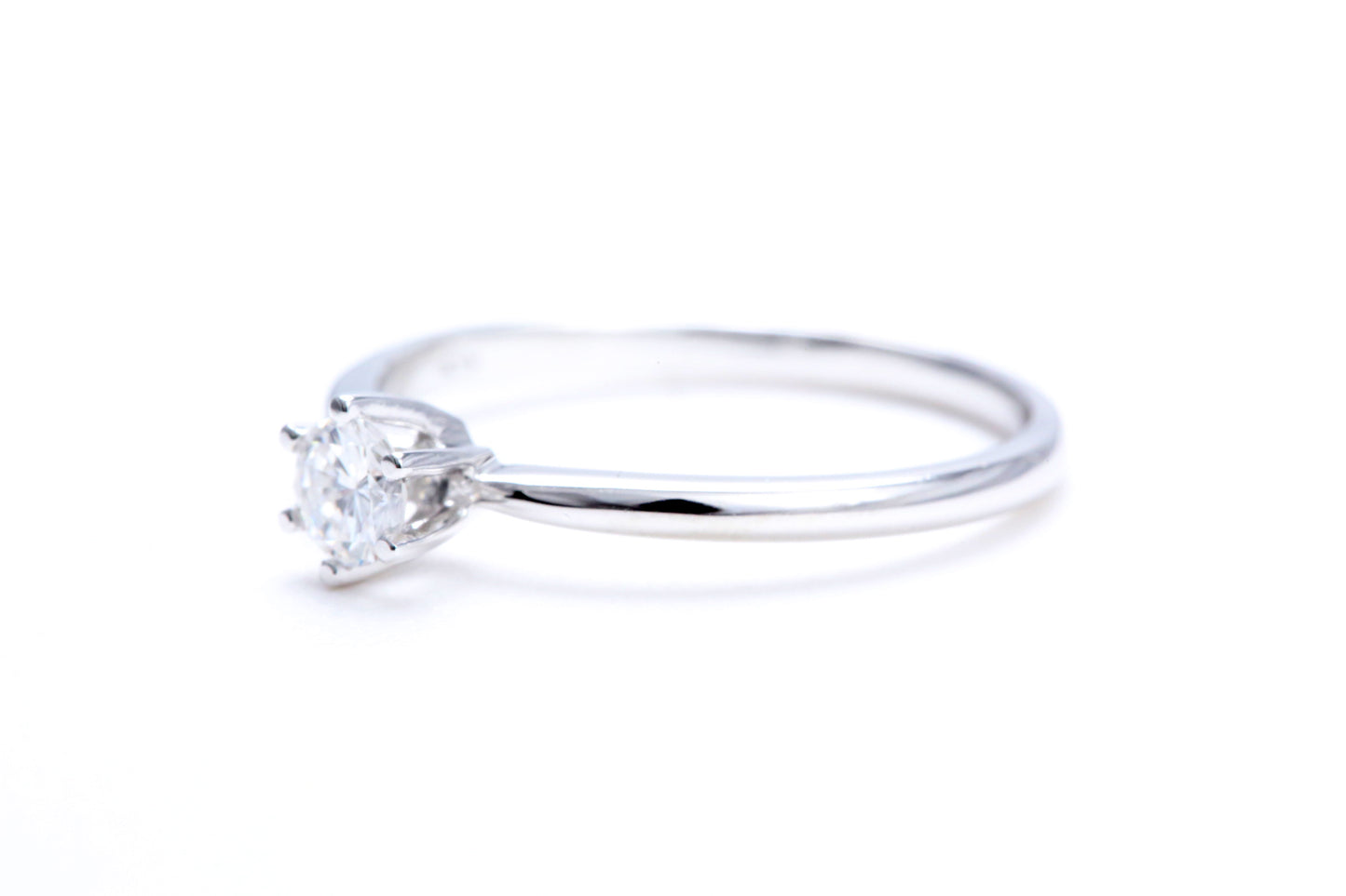 1/4 Carat Solitaire Engagement Ring 18K White Gold