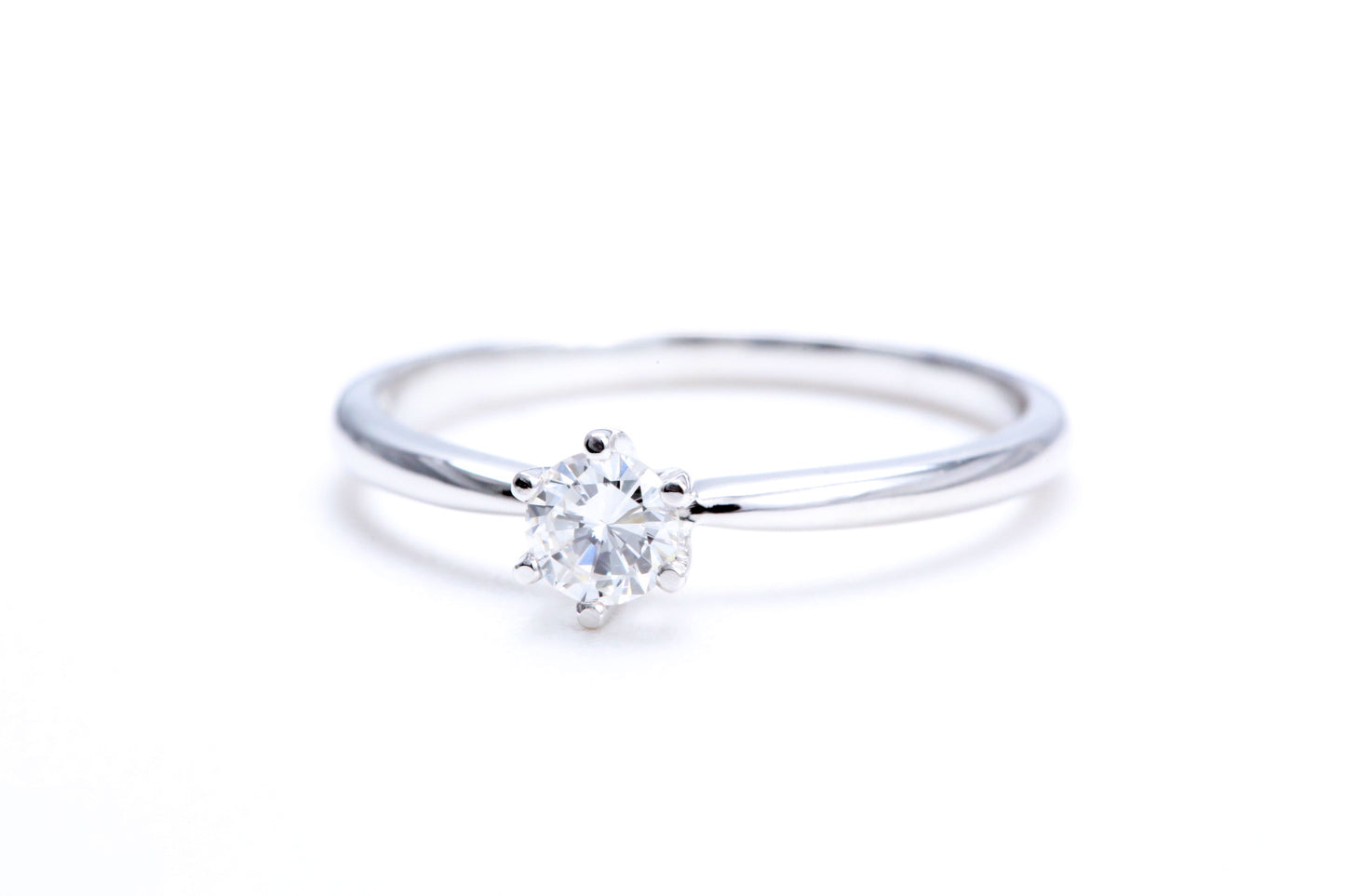 1/4 Carat Solitaire Engagement Ring 18K White Gold