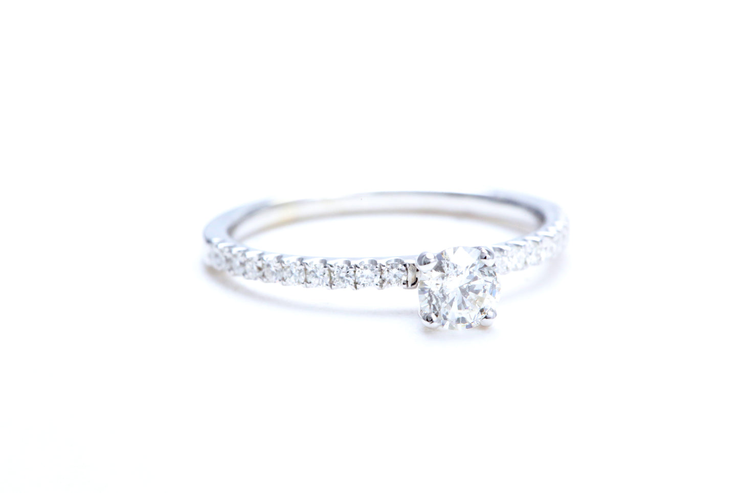 1/3 Carat Center Micro Pavé Diamond Engagement Ring