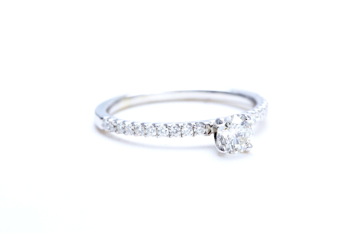 1/3 Carat Center Micro Pavé Diamond Engagement Ring