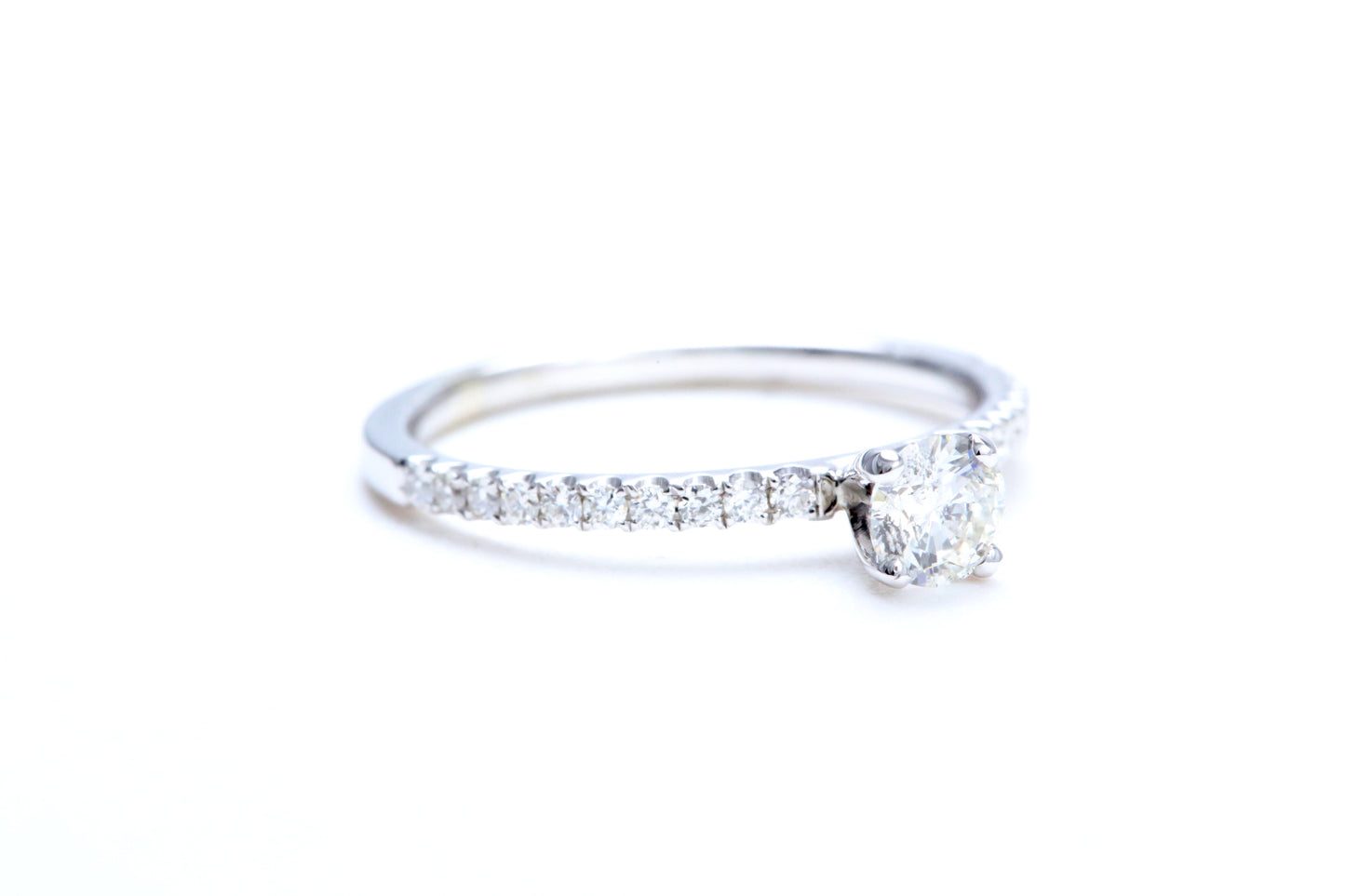 1/3 Carat Center Micro Pavé Diamond Engagement Ring