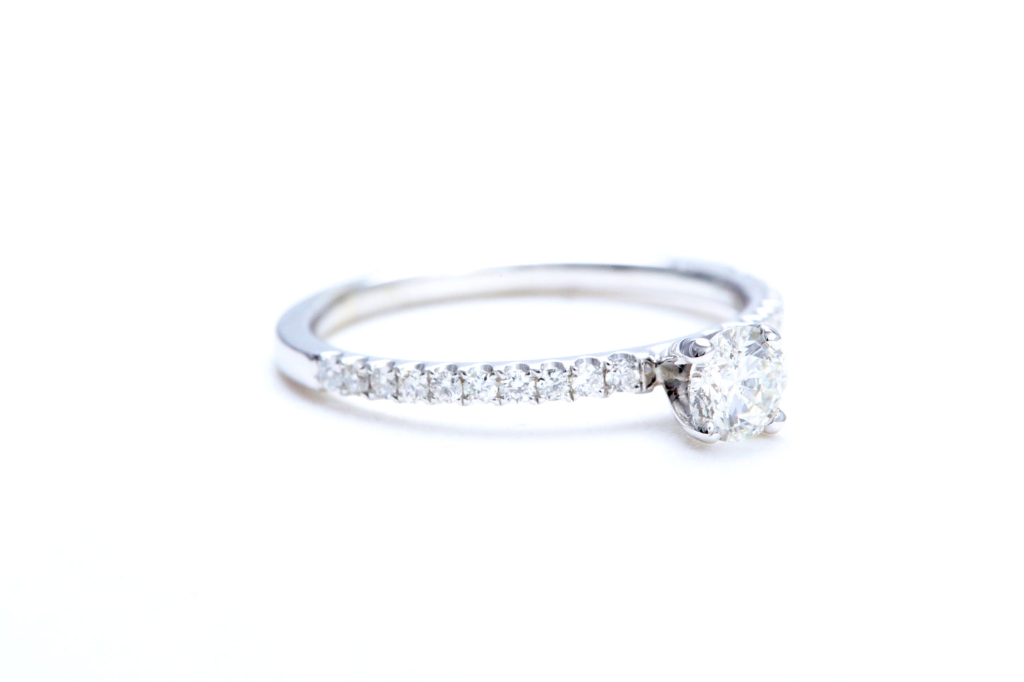 1/3 Carat Center Micro Pavé Diamond Engagement Ring