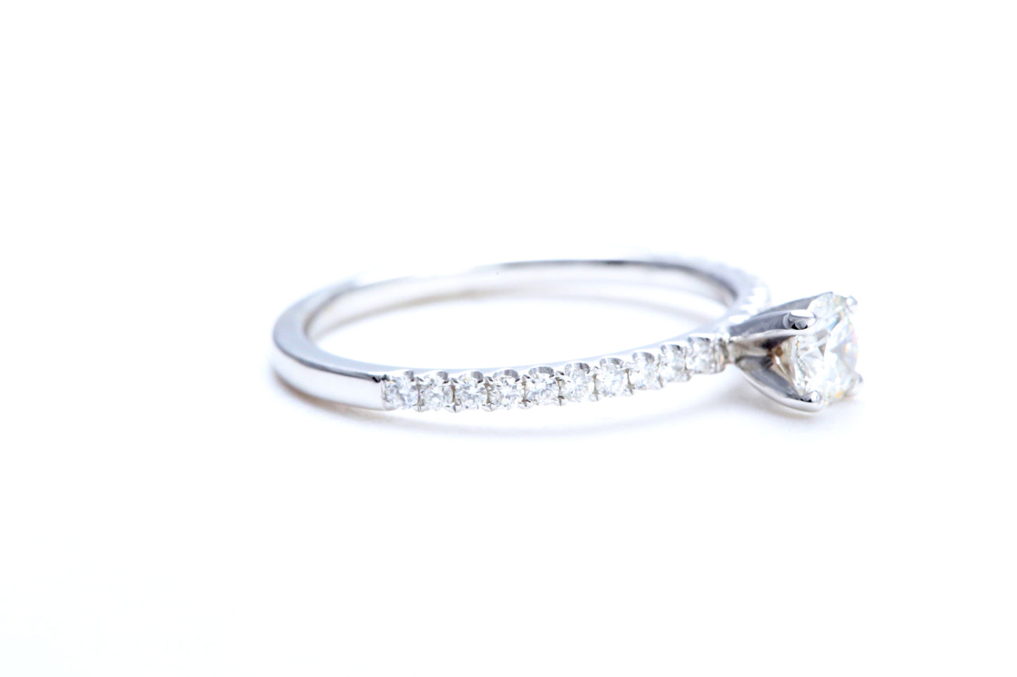 1/3 Carat Center Micro Pavé Diamond Engagement Ring