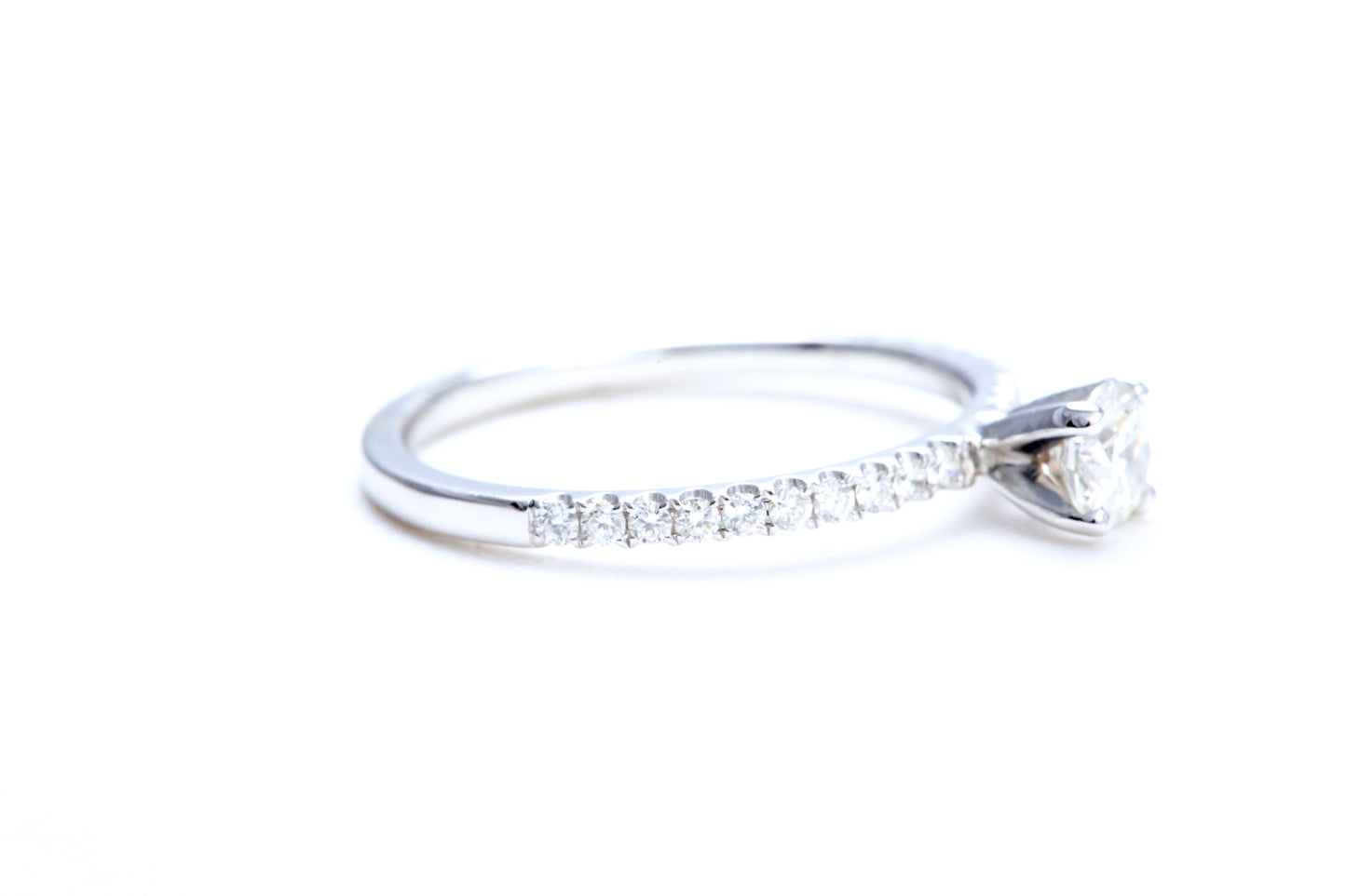1/3 Carat Center Micro Pavé Diamond Engagement Ring