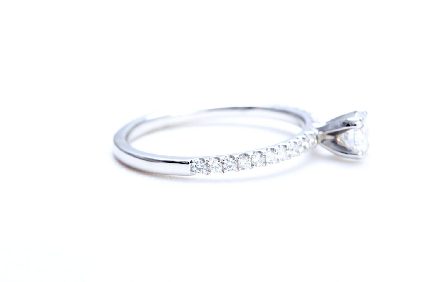 1/3 Carat Center Micro Pavé Diamond Engagement Ring