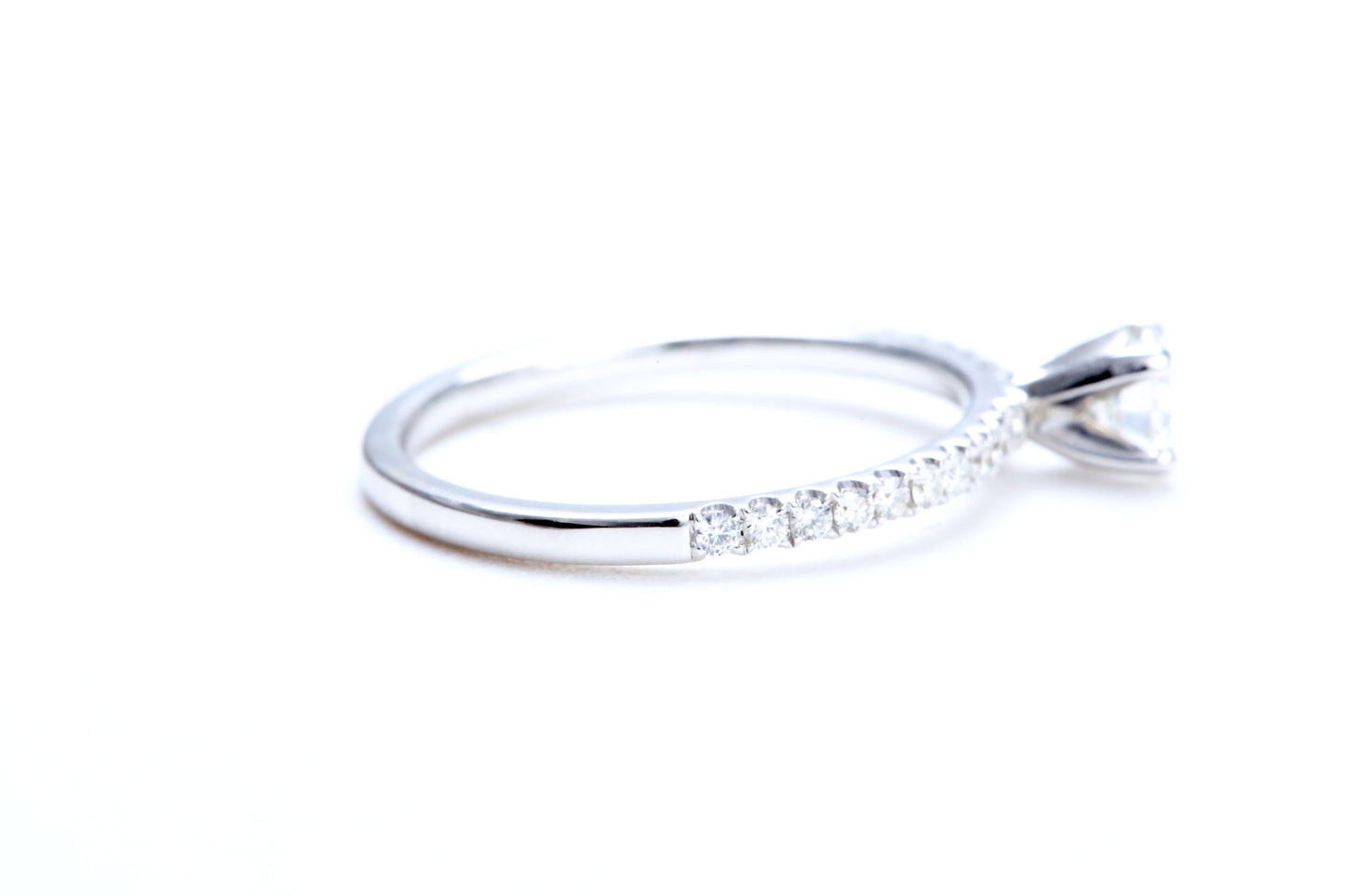 1/3 Carat Center Micro Pavé Diamond Engagement Ring