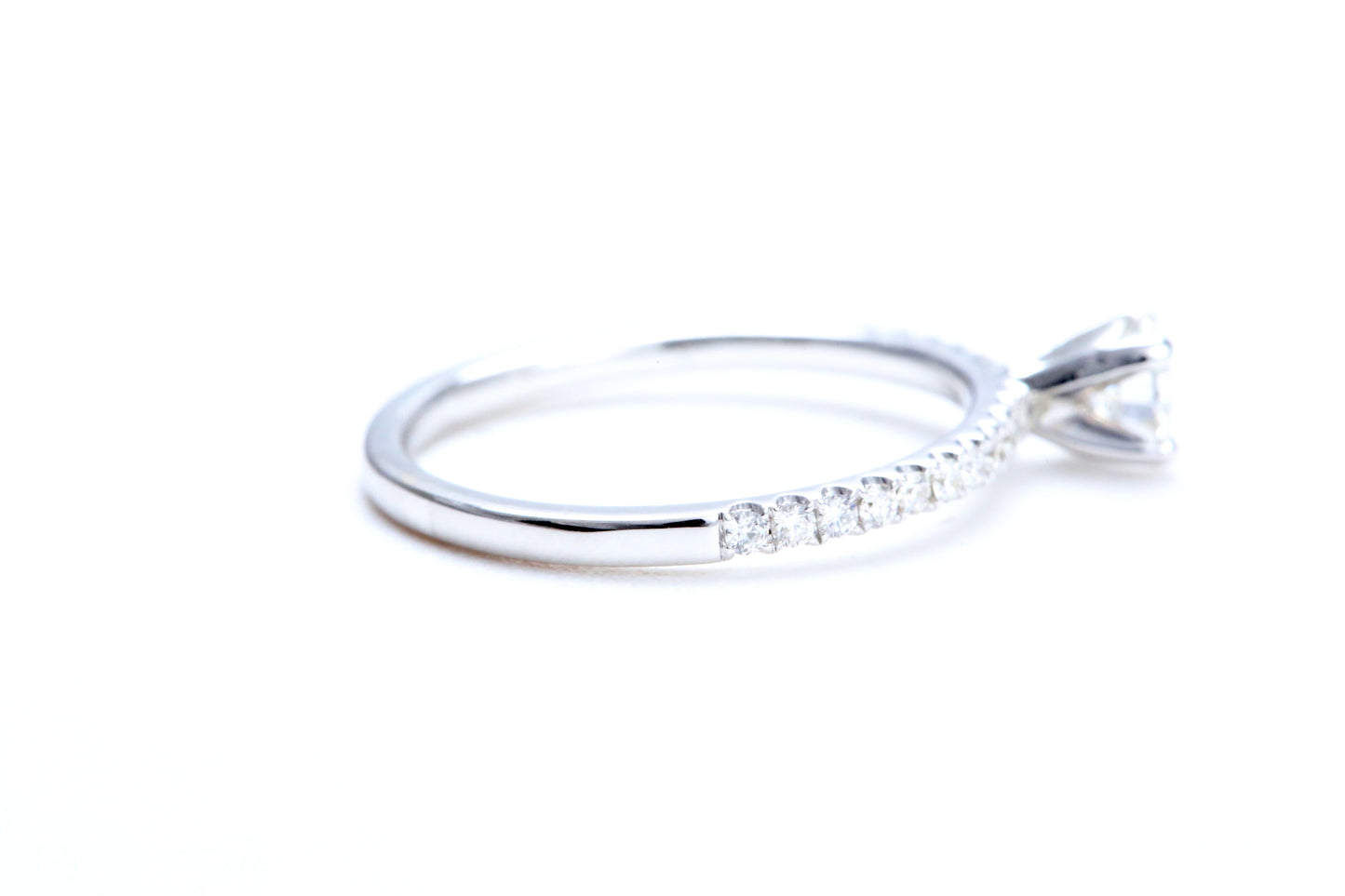 1/3 Carat Center Micro Pavé Diamond Engagement Ring