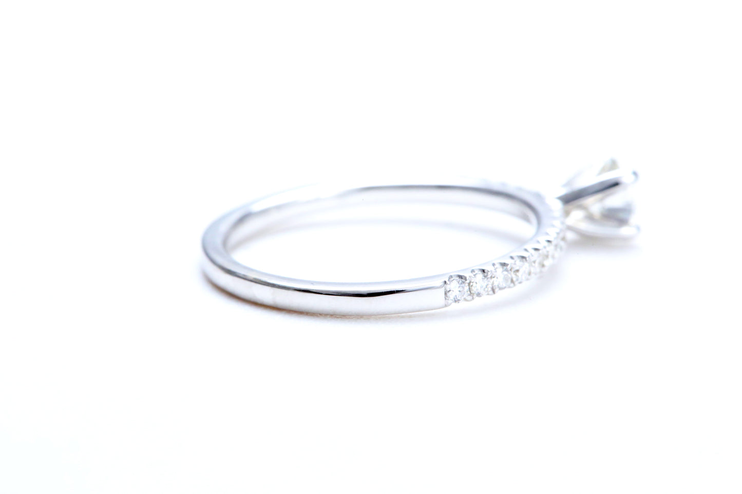 1/3 Carat Center Micro Pavé Diamond Engagement Ring