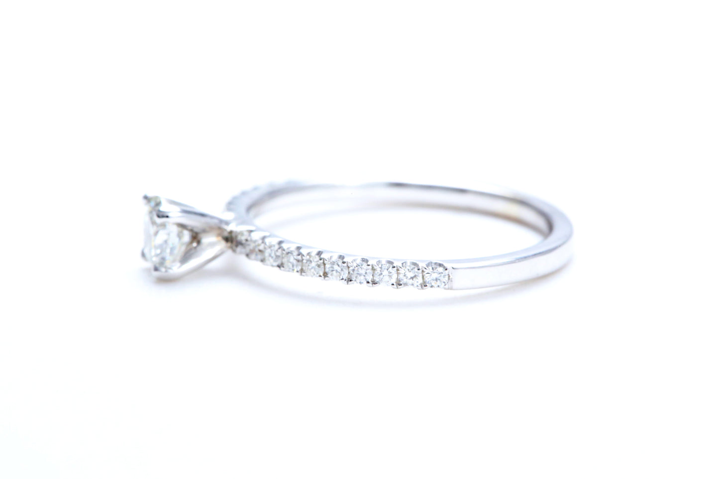 1/3 Carat Center Micro Pavé Diamond Engagement Ring