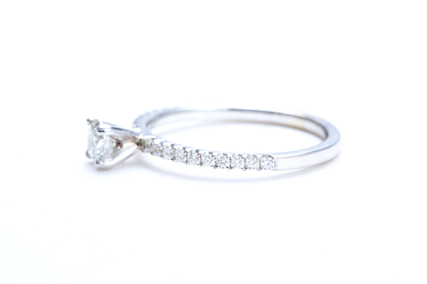 1/3 Carat Center Micro Pavé Diamond Engagement Ring
