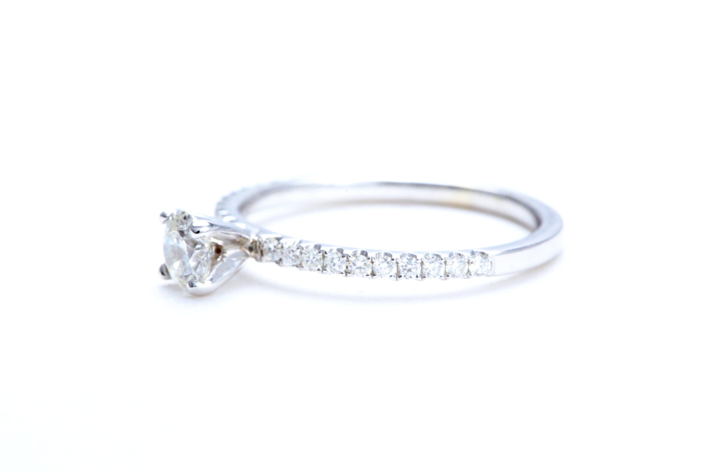 1/3 Carat Center Micro Pavé Diamond Engagement Ring